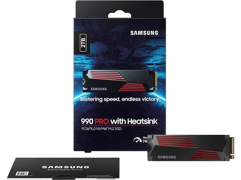 Samsung 990 Pro 2TB PCIe Gen4 M.2 2280 NVMe SSD with Heatsink MZ-V9P2T0CW