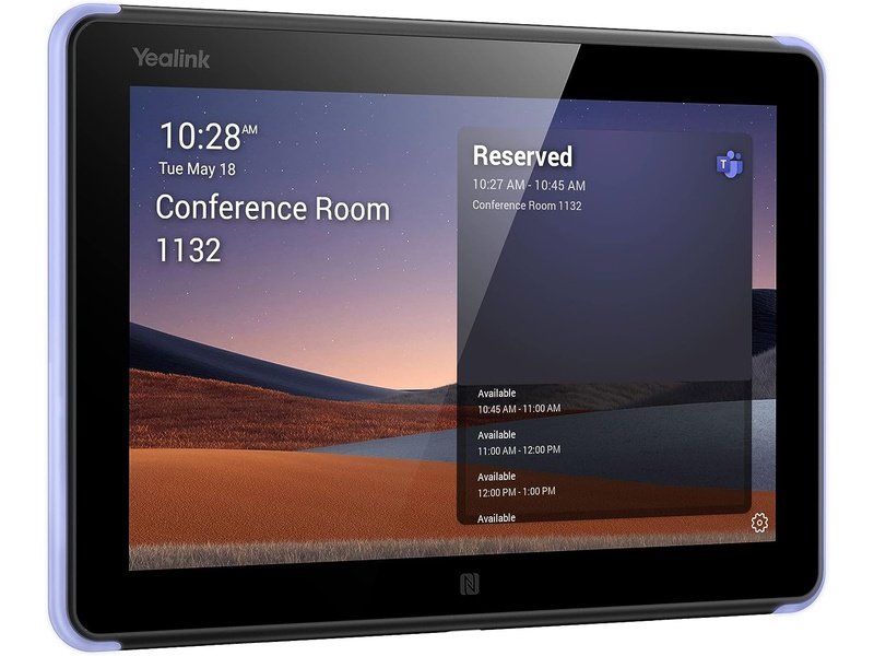 Yealink Roompanel Android based Scheduling Panel, flush mount kit for wall or glass, 20° Tilt, PSU included