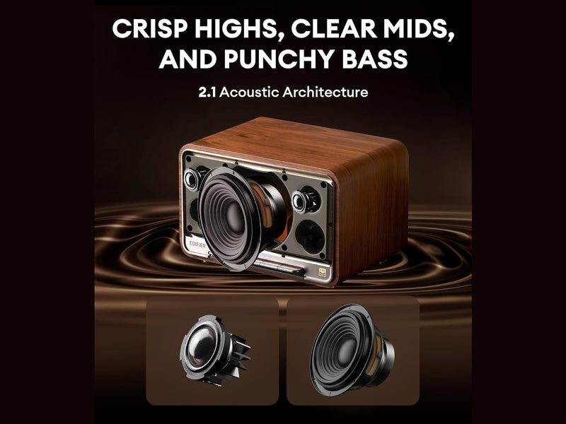 Edifier D32-BROWN Smart Speaker wifi and bluethooth Brown