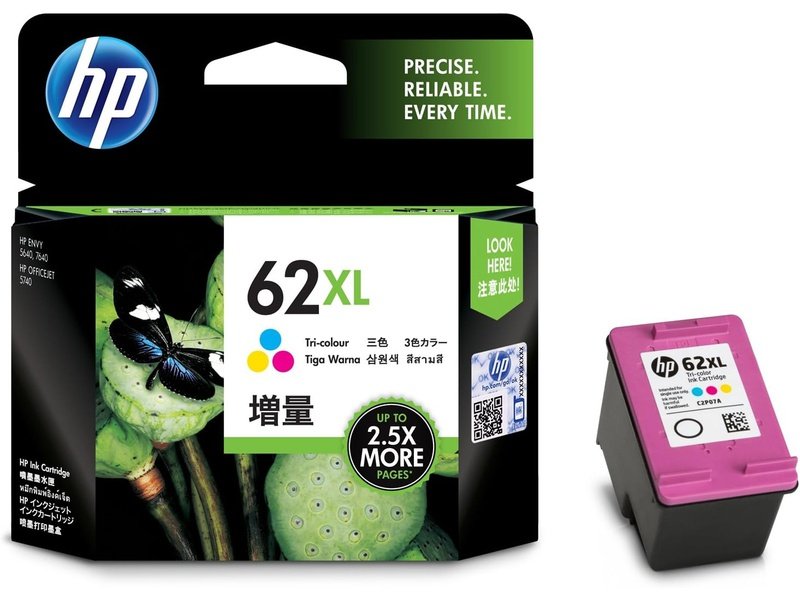 HP 62XL Original Inkjet Ink Cartridge - Tri-colour Pack - 415 Pages