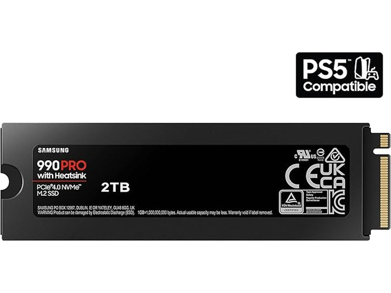 Samsung 990 Pro 2TB PCIe Gen4 M.2 2280 NVMe SSD with Heatsink MZ-V9P2T0CW