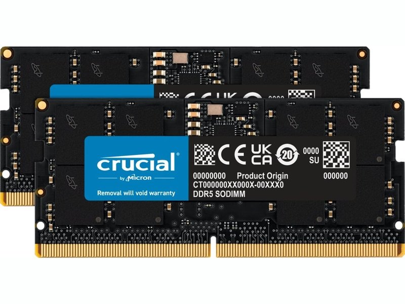Crucial 32GB 2x16GB DDR5 SODIMM 4800MHz C40 1.1V Memory