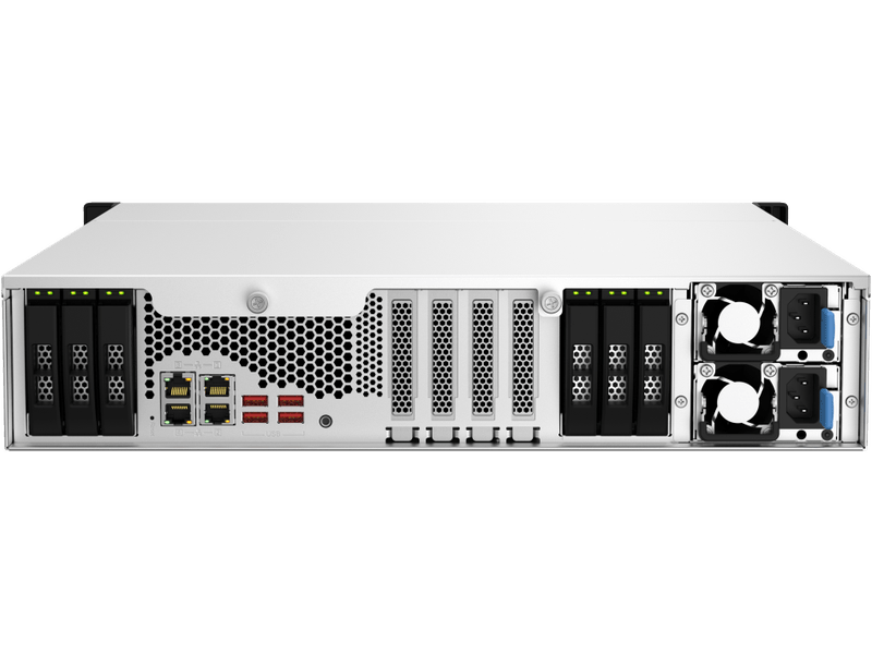 QNAP TS-h1887XU-RP-E2336-32G18-Bay 2U rackmount NAS Intel Xeon E-2336 6 cores/12 threads 2.9 GHz processor boost up to 4.8 GHz 32 GB ECC DDR4 3 Yrs WTY