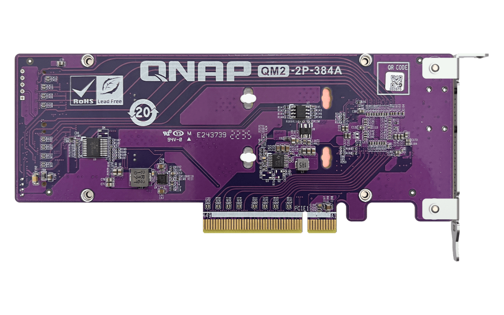 QNAP DUAL M.2 22110/2280 PCIE Gen3 x 4 NVME SSD EXPANSION CARD