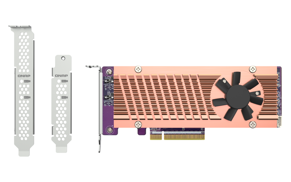 QNAP DUAL M.2 22110/2280 PCIE Gen3 x 4 NVME SSD EXPANSION CARD