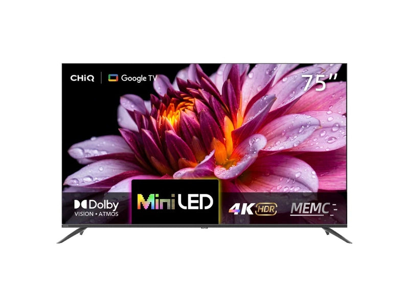 CHiQ 75M810N 75" Google TV 4K QD Mini LED 144Hz 400nit, HDR10 / HLG, Dolby DAP/DBX, 400x200 VESA 3 Year Warranty