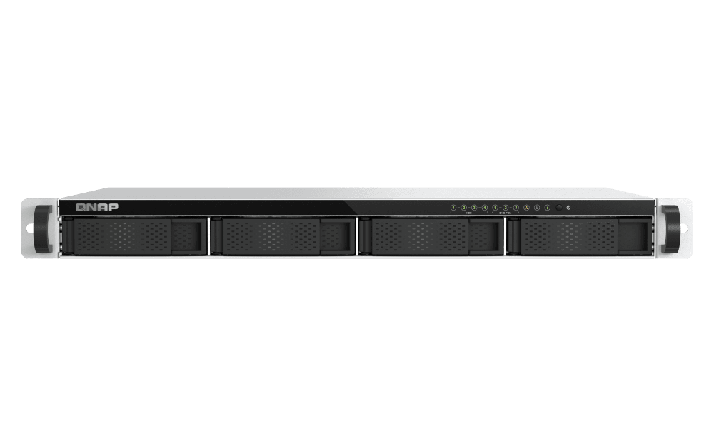 QNAP TS-h765eU-8G 4-Bay 3.5" SATA + 3x E1.S/PCIe M.2 2280 1U short depth rackmount NAS