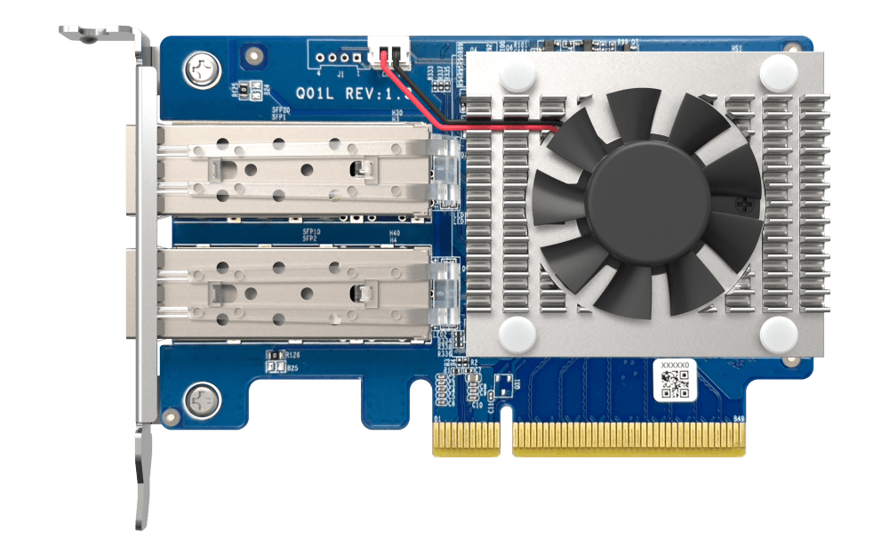 QNAP Dual-port SFP+ 10GbE network expansion card; low-profile formfactor; PCIe Gen3 x8