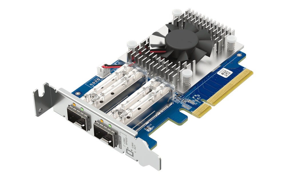 QNAP Dual-port SFP+ 10GbE network expansion card; low-profile formfactor; PCIe Gen3 x8