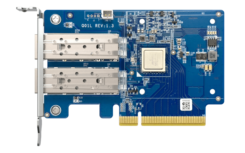 QNAP Dual-port SFP+ 10GbE network expansion card; low-profile formfactor; PCIe Gen3 x8
