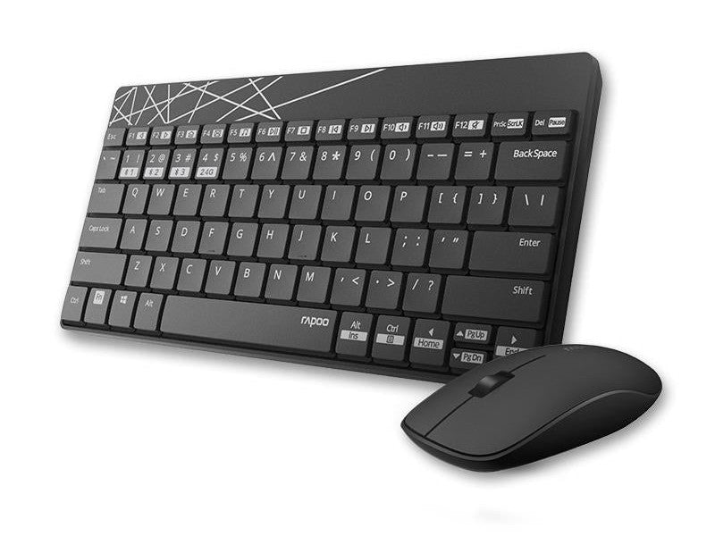 RAPOO 8000M Compact Wireless Multi-mode Bluetooth, 2.4Ghz, 3 Device Keyboard and Mouse Combo