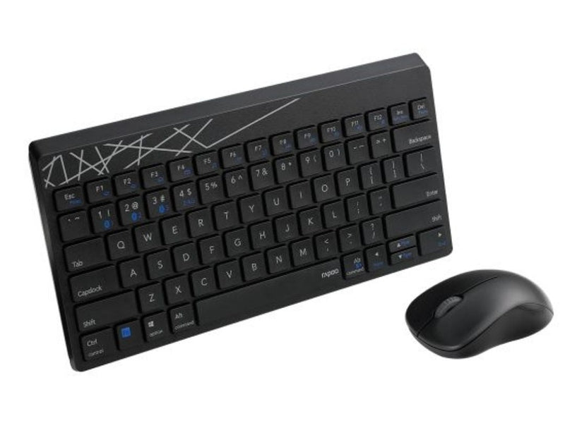 RAPOO 8000M Compact Wireless Multi-mode Bluetooth, 2.4Ghz, 3 Device Keyboard and Mouse Combo