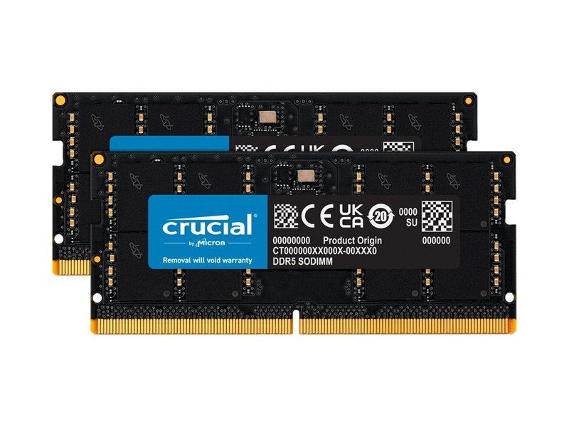 Crucial 64GB 2x32GB DDR5 SODIMM 4800MHz Notebook Laptop Memory