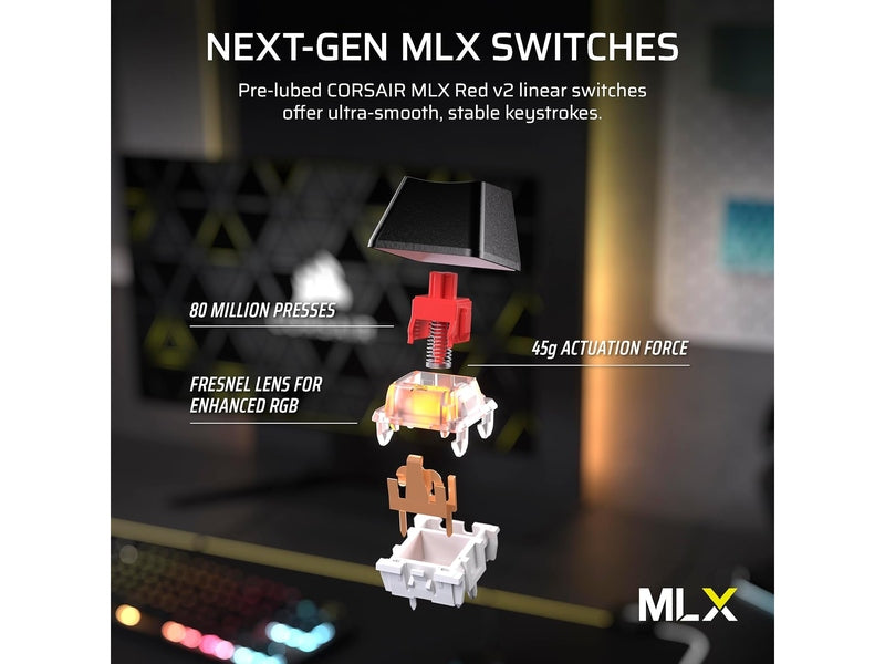 Corsair K70 CORE TKL RGB Wired Mechanical Gaming Keyboard - MLX Red Switch