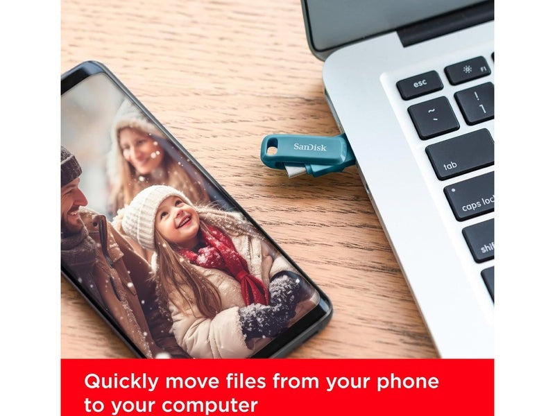 SanDisk 128GB Ultra Dual Drive Go USB Type-C Flash Drive SDDDC3, USB3.2 Gen 1 Type C / Type A