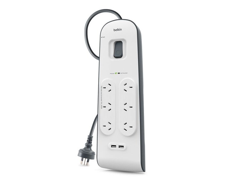 Belkin BSV604AU2M 6 Outlet Surge Protector with 2 USB Ports