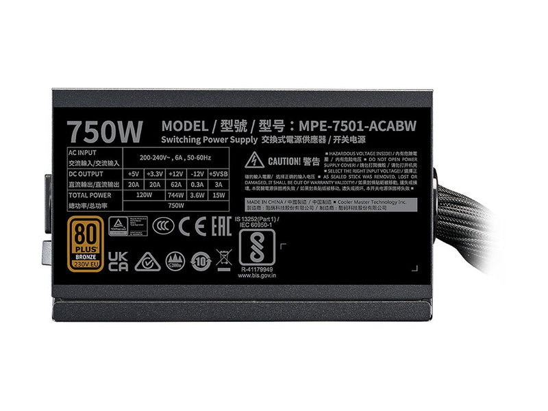Cooler Master MWE Bronze 750 V3 230V Power Supply