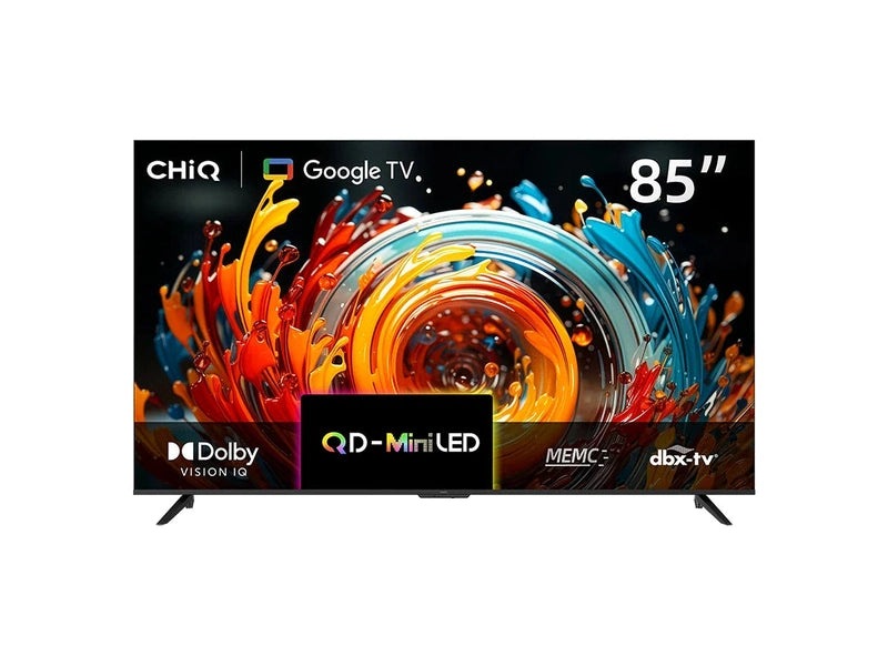 CHiQ 85M810M 85" Smart Google TV 4K QD Mini LED 144Hz 500nit, HDR10 / HLG, Dolby DAP/DBX, 400x300 VESA 3 Year Warranty