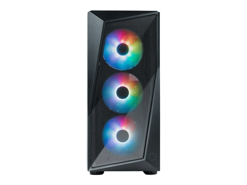 Cooler Master CMP520, ATX, 3x ARGB Fans with Mesh Geode Front Panel, Full Black Coating