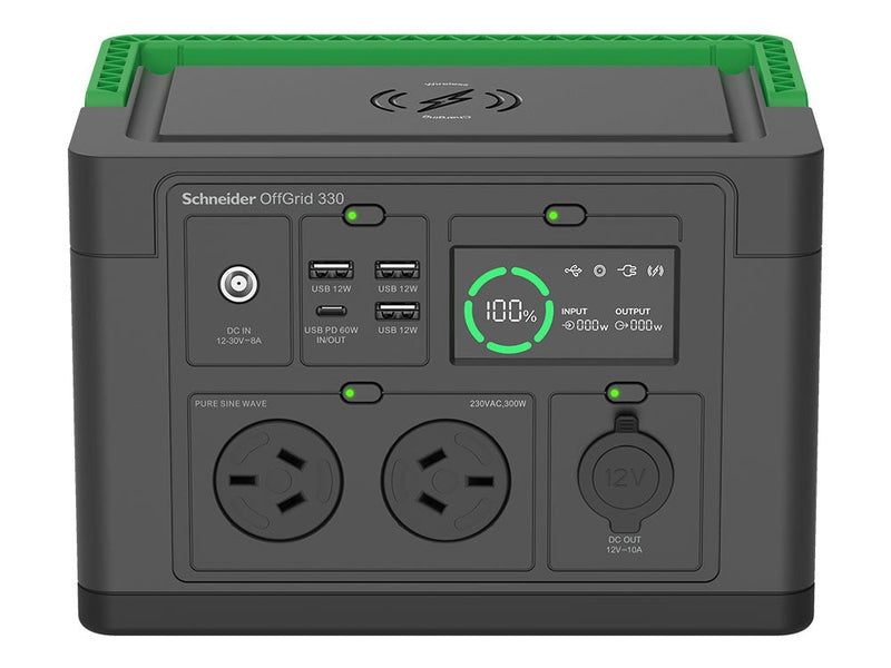 APC Schneider OffGrid Portable Power Station 330 230V 332Wh Lithium-ion LCD 2 AS3112 Australian outlets