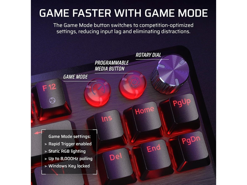 Corsair K70 PRO TKL High-Performance Gaming Keyboard with Rapid Trigger - Black