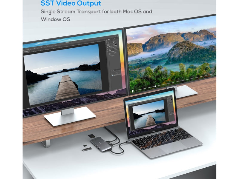 mbeat Elite X11 Dual HDMI USB-C Alt-mode Docking Station, 100W PD