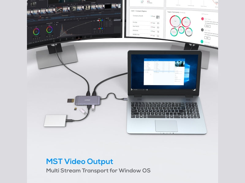 mbeat Elite X11 Dual HDMI USB-C Alt-mode Docking Station, 100W PD