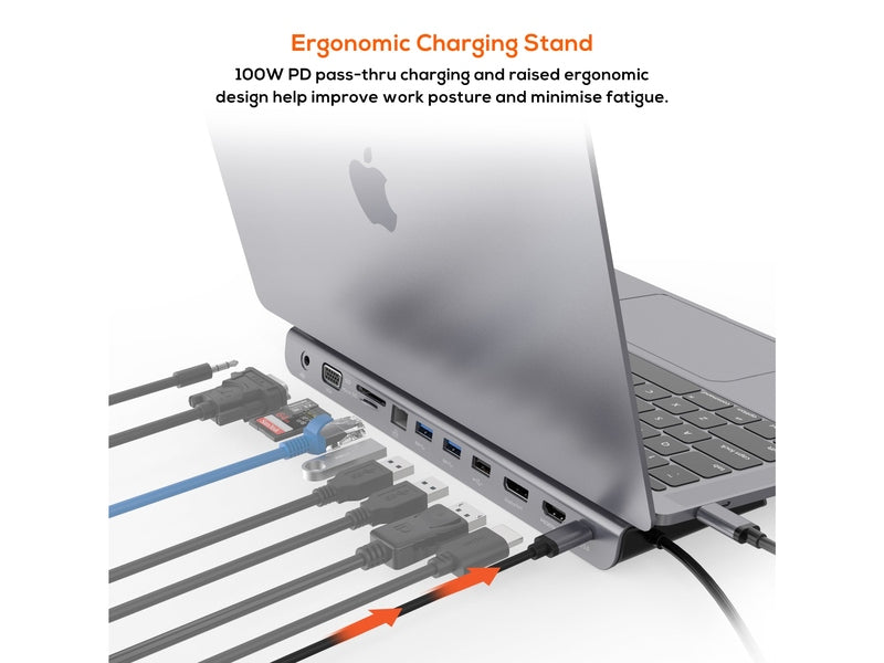 mbeat 11-in-1 Multiport USB-C Dock with HDMI, DisplayPort & VGA