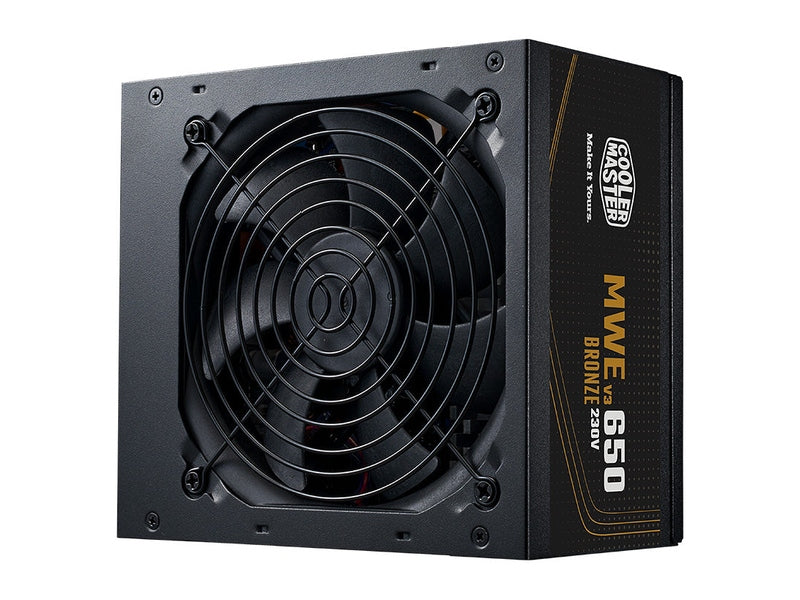 Cooler Master MWE 650W 80+ Bronze, ATX 3.1, 120mm Fan, Black Flat Cable, 5-Year Warranty
