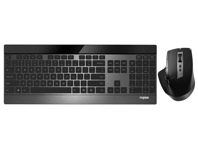 RAPOO 9900M Multi-mode Wireless Ultra-slim Keyboard & Mouse - Bluetooth 4.0, 2.4G Multi-Mode Switch, Ultra-Slim Keys, Adjustable DPI