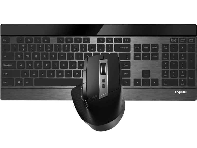 RAPOO 9900M Multi-mode Wireless Ultra-slim Keyboard & Mouse - Bluetooth 4.0, 2.4G Multi-Mode Switch, Ultra-Slim Keys, Adjustable DPI