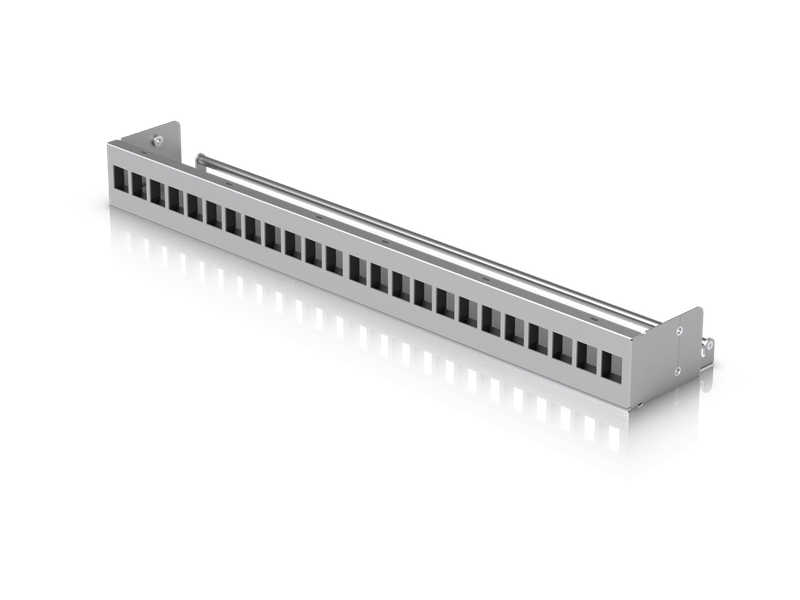 Ubiquiti 24-Port Blank Keystone Patch Panel, Silver, 1U 24-port, Ideal for Keystone Module Installation