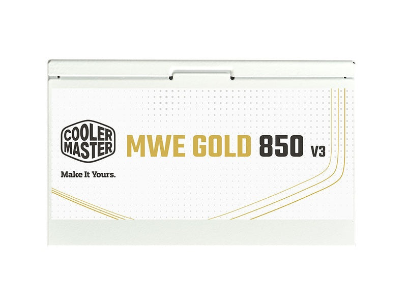 Cooler Master MWE 850W V3, 80+ Gold, White Edition, ATX 3.1, 120mm Fan, Full Modular, 5-Year Warranty