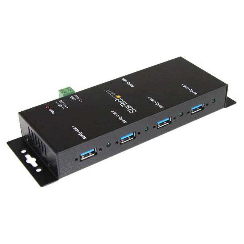 StarTech 4 Port USB 3.0 Hub (USB-A) - Metal Industrial Hub - Mountable