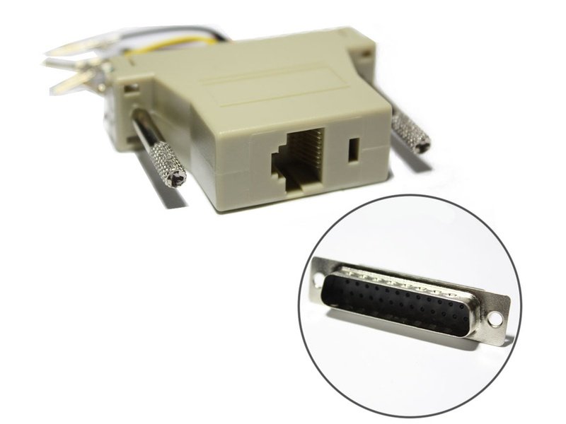 DB 25 Pin Male to RJ45 Female Adapter