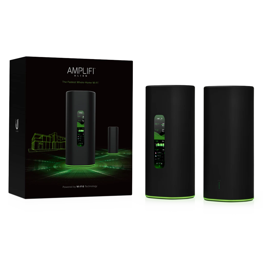 Ubiquiti Amplifi Alien Mesh System, Wi-Fi 6, Inc 1x Alien Mesh Point, 4x Gigabit Ethernet Ports Touch Screen Display