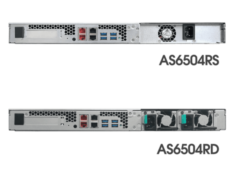 Asustor 4 Bay NAS,Intel ATOM C3538 Quad-Core, 8GB GbE x 2, 2.5 GbE x 2, 250W PSU x2