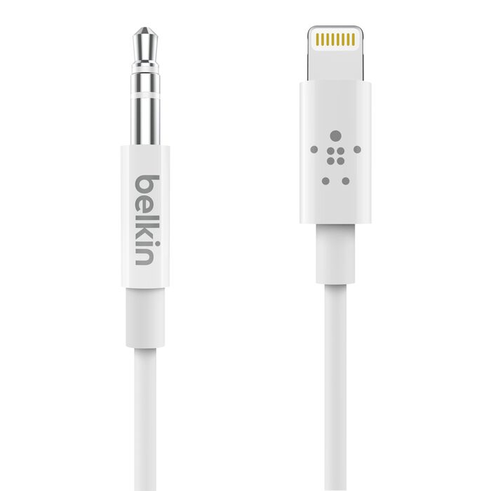 BELKIN 90CM LIGHTNING TO 3.5MM AUDIO CABLE, MFi, WHite