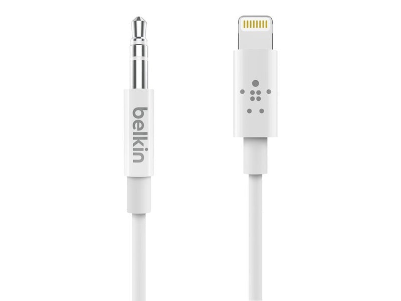 BELKIN 90CM LIGHTNING TO 3.5MM AUDIO CABLE, MFi, WHite