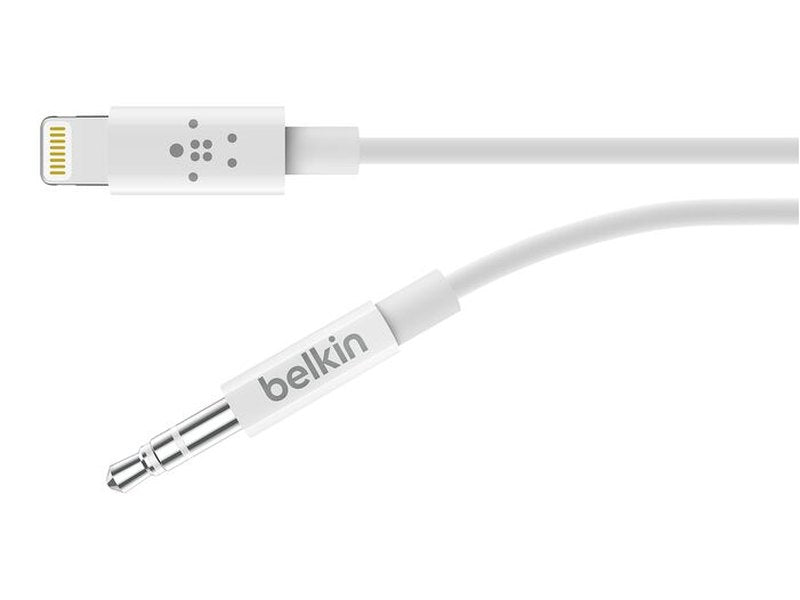 BELKIN 90CM LIGHTNING TO 3.5MM AUDIO CABLE, MFi, WHite
