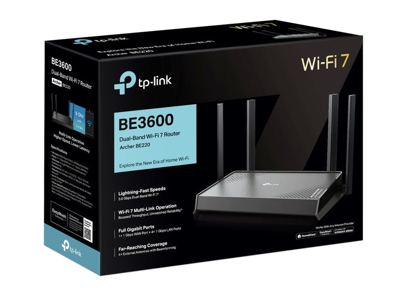 TP-Link Archer BE220 BE3600 Dual-Band Wi-Fi 7 Router