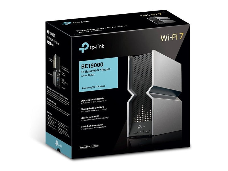 TP-Link Archer BE800 BE19000 Tri-Band Wi-Fi 7 Router