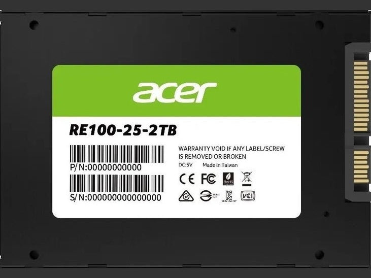 Acer RE100 2TB SSD 2.5 SATA lll 503MB/s Writing 558MB/s Reading