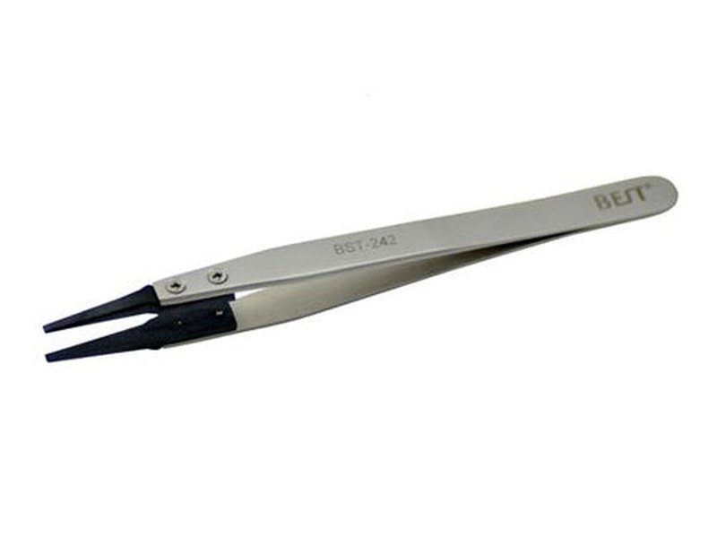 BEST BST-242 Anti-Static Anti-Acid Straight Tip Tweezer