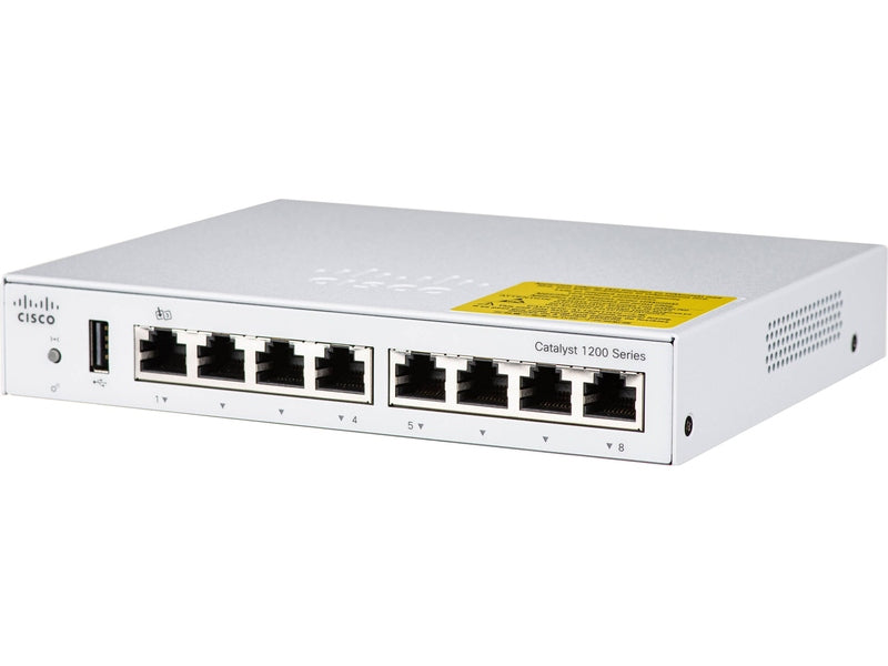 Cisco Catalyst 1200, 8-Port Managed Switch with 8 Gigabit Ethernet Ports