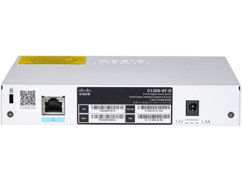 Cisco Catalyst 1200, 8-Port Managed Switch with 8 Gigabit Ethernet Ports