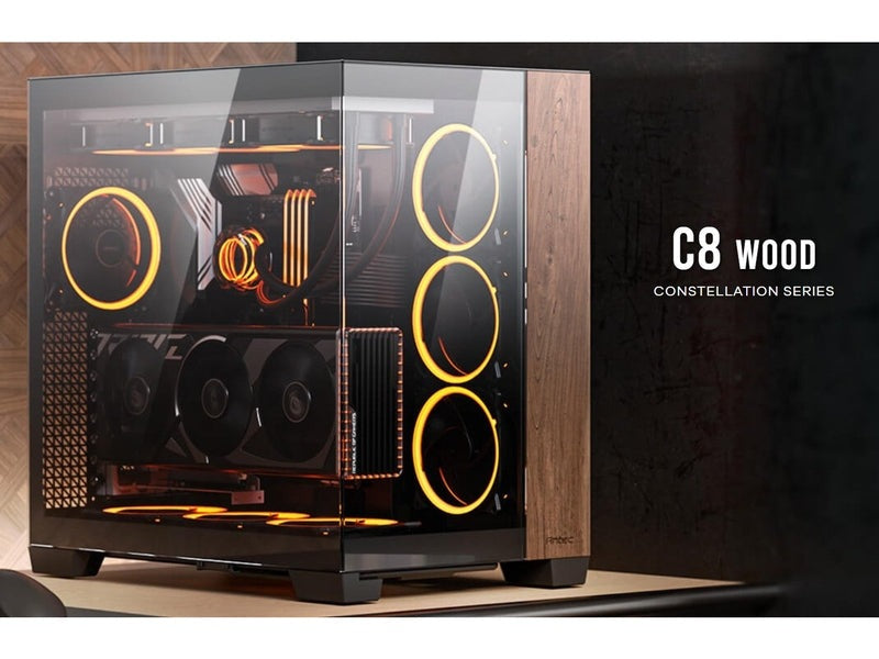 Antec C8 Wood Constellation Series E-ATX Case, T/G Panels, NO PSU
