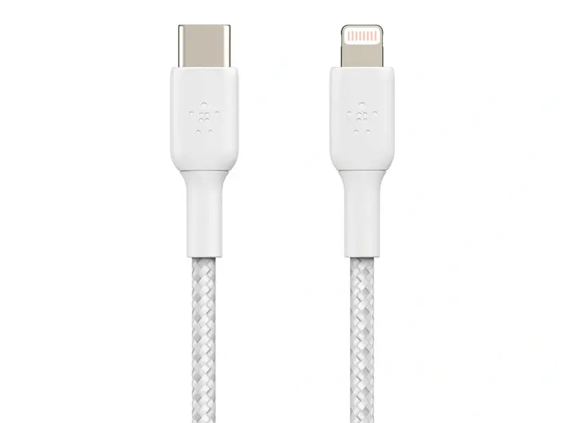 Belkin BoostCharge 1M USB-C To Lightning Charge/Sync Cable MFi Braided White