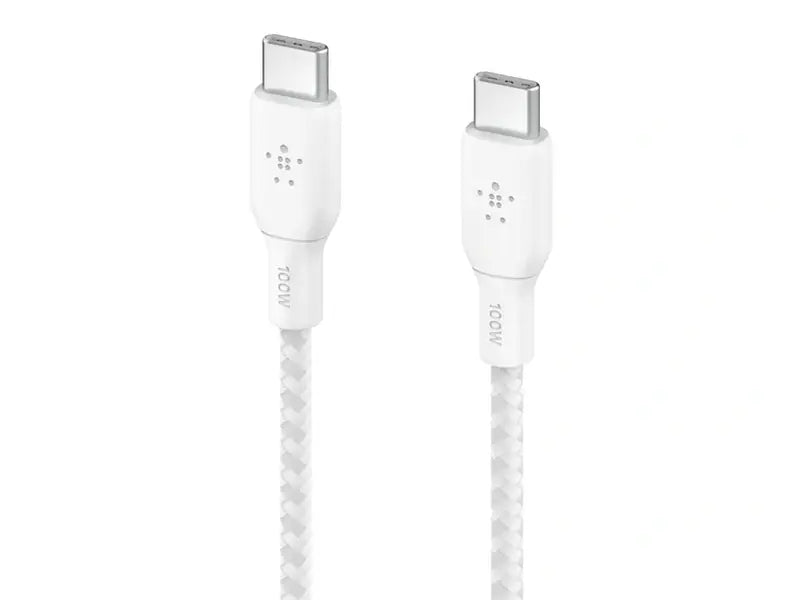 Belkin BoostCharge 2M USB-C To USB-C 2.0 Braided Cable 100W White 2-Pack