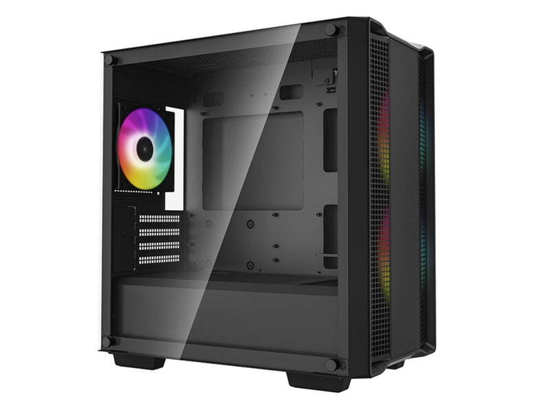 DeepCool CC360 ARGB Micro-ATX Case 3x120mm Pre-Installed ARGB Fans ,Tempered Glass Panel, Front USB3.0×1、USB2.0×1、Audio×1
